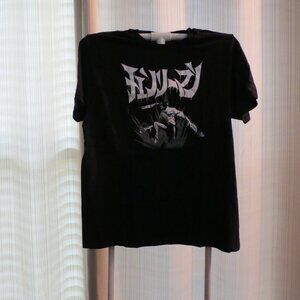 Men's Black Graphic Short Sleeve Tee with Monochrome Print